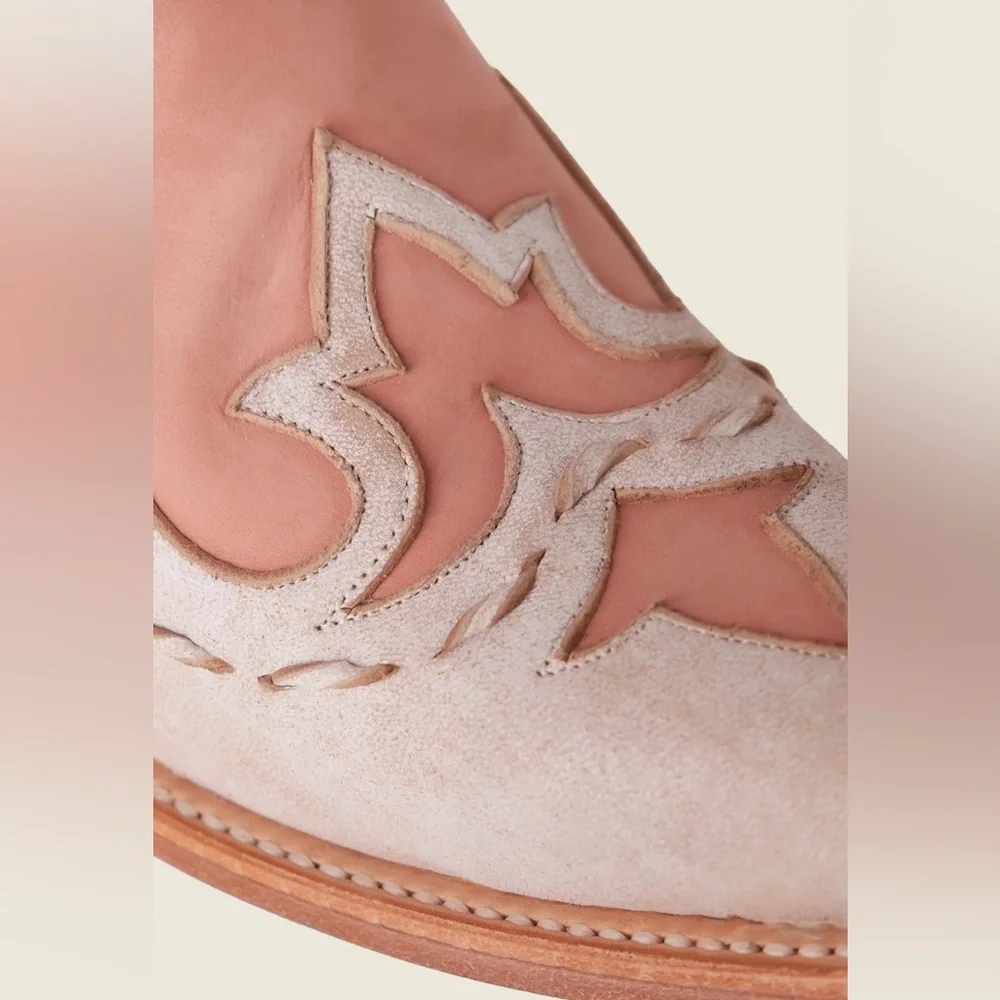 Lane boots chase the wind two tone blush and white booties size 8 - Picture 7 of 17